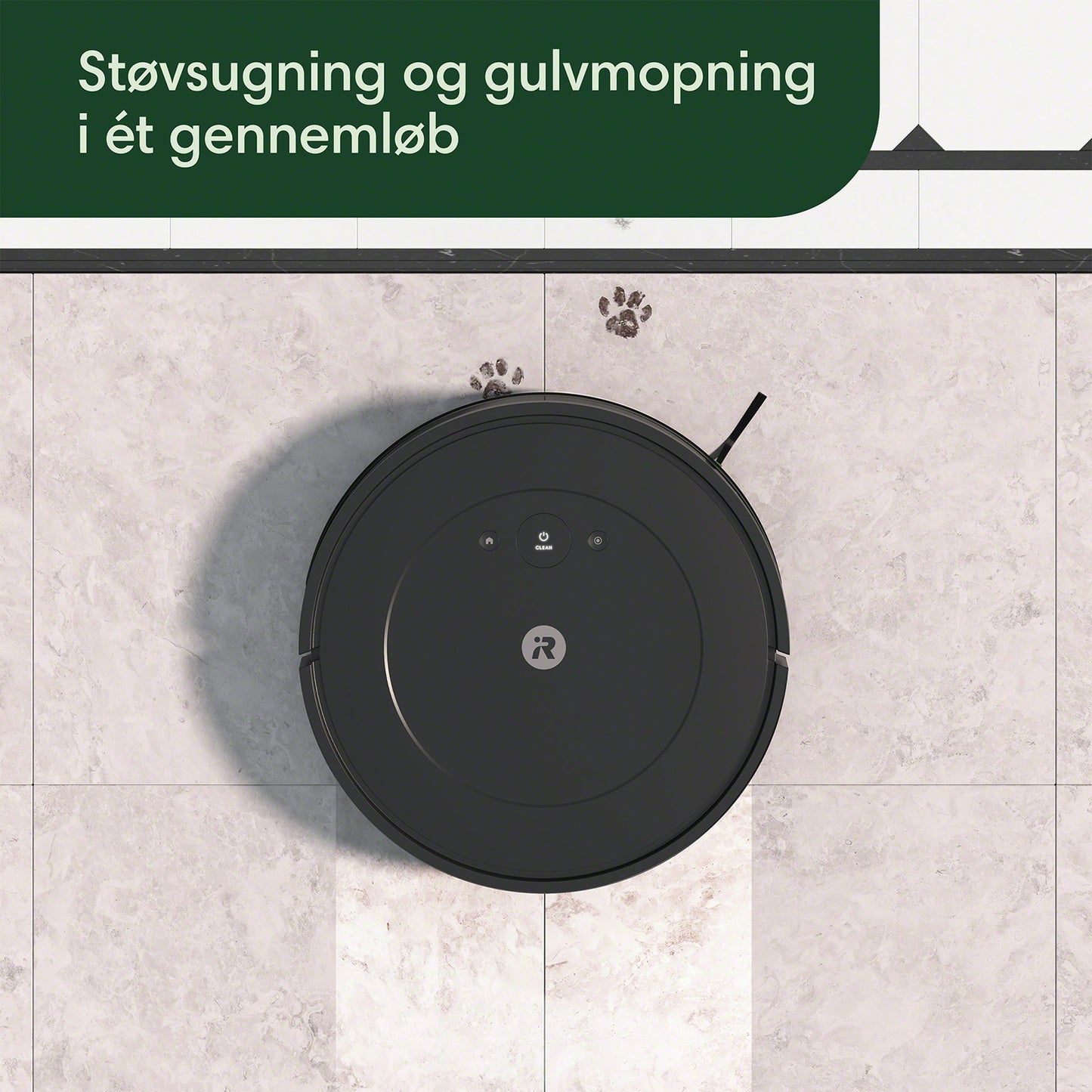 Roomba Combo® Essential robotstøvsuger og -gulvmoppe grå (demo) Sort