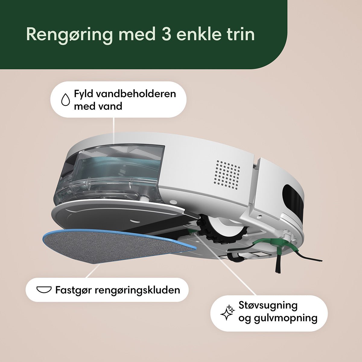 iRobot Roomba Combo® Essential robotstøvsuger og - gulvmoppe hvid